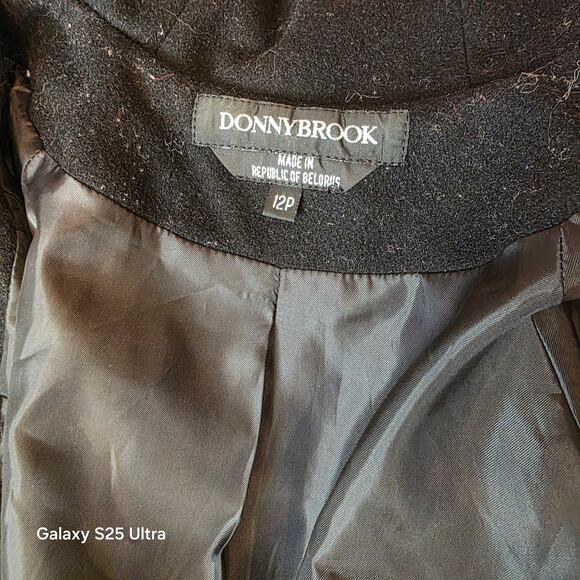 EUC vintage 80s 90s Donnybrook, fur trimmed hood, aline wool coat sz 12p - Picture 5 of 6